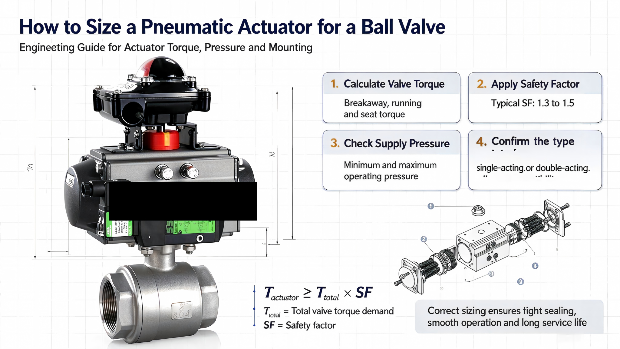 How to Size a Pneumatic Actuator for a Ball Valve